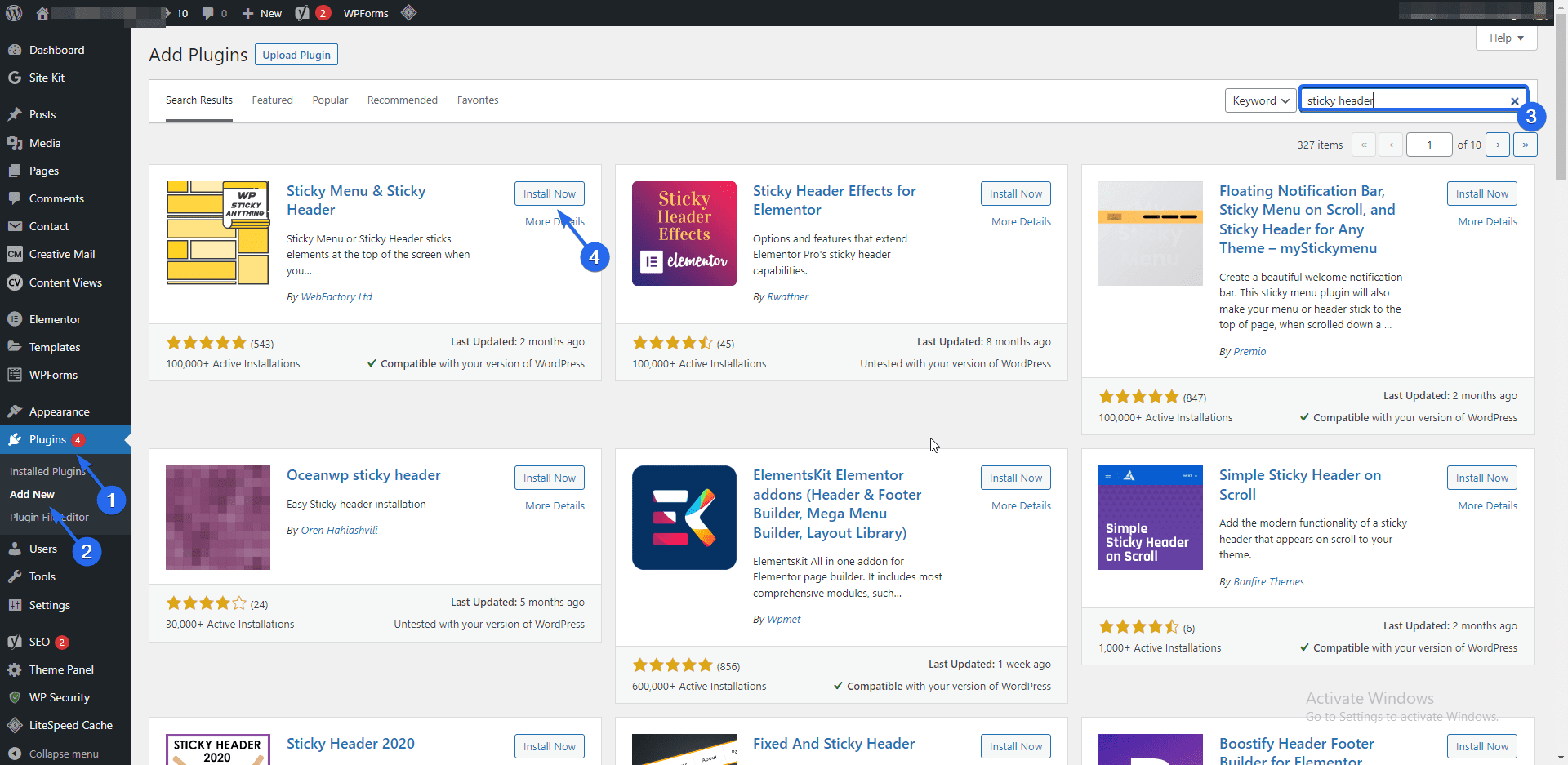 Wp Sticky menu wordpress plugin