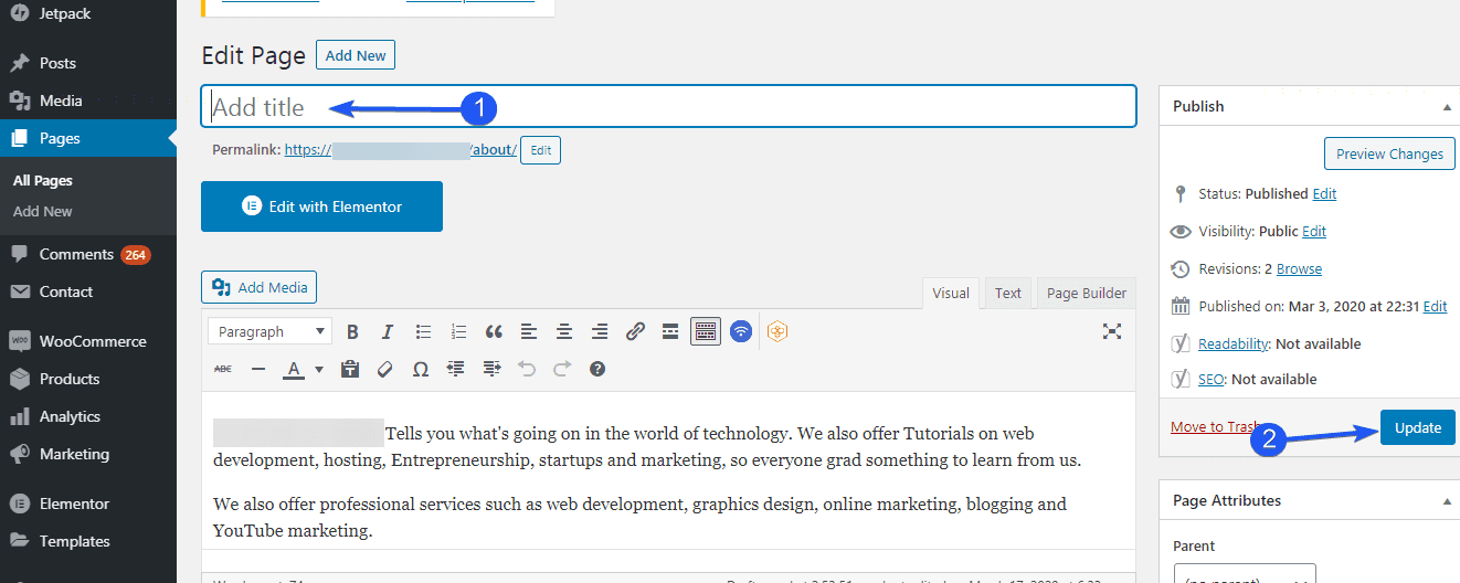 How to manually remove page title in WordPress
