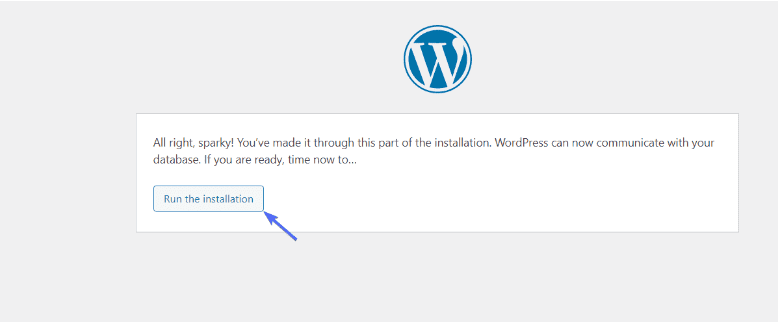 how to start a blog - run wordpress installation
