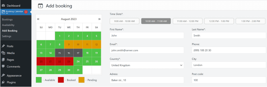 WP Booking Calendar - best WordPress calendar plugins