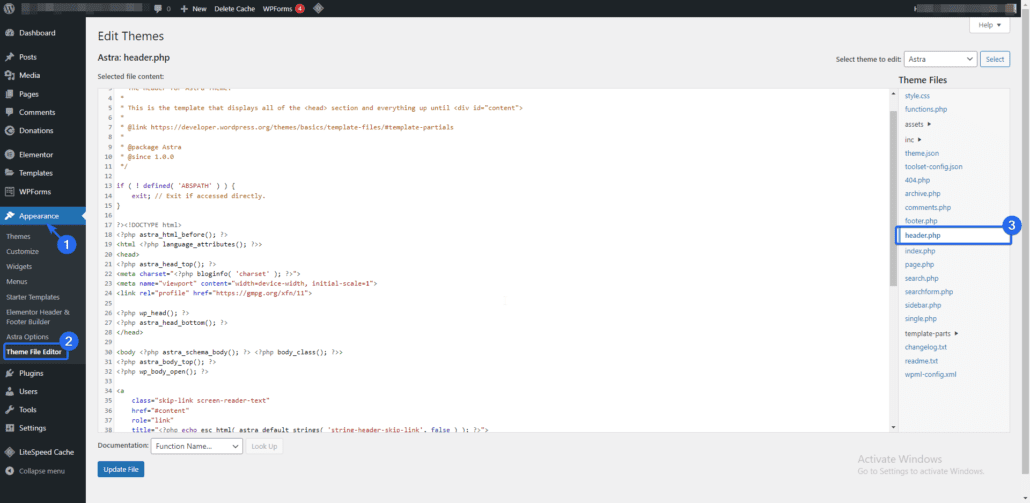 wordpress theme editor