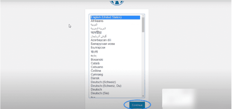 select wordpress language - how to start a blog
