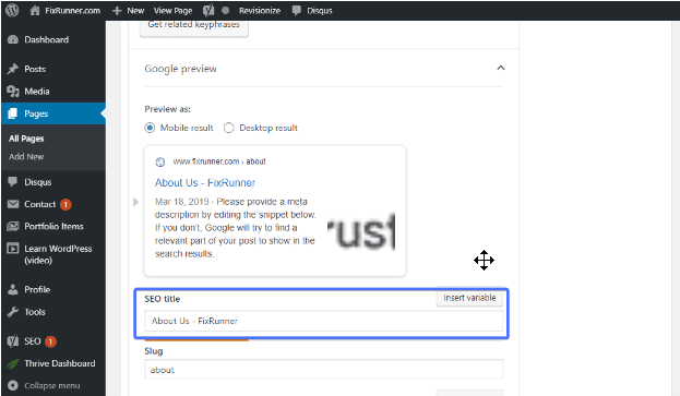 how to hide page title in WordPress