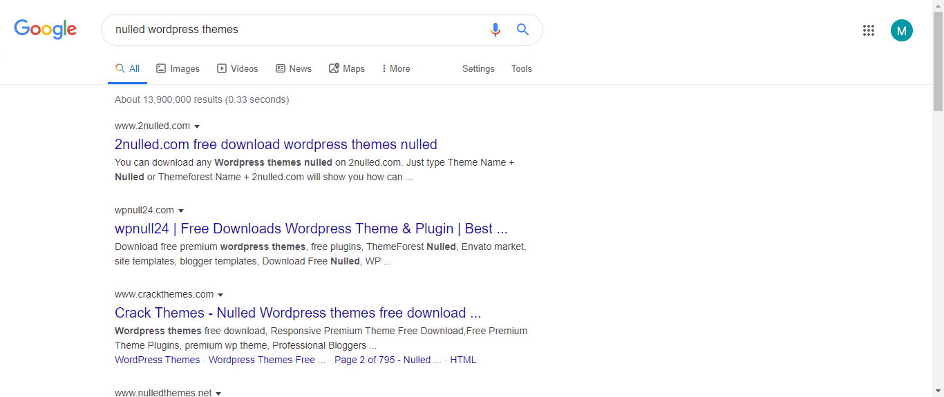 Nulled WordPress Themes Search