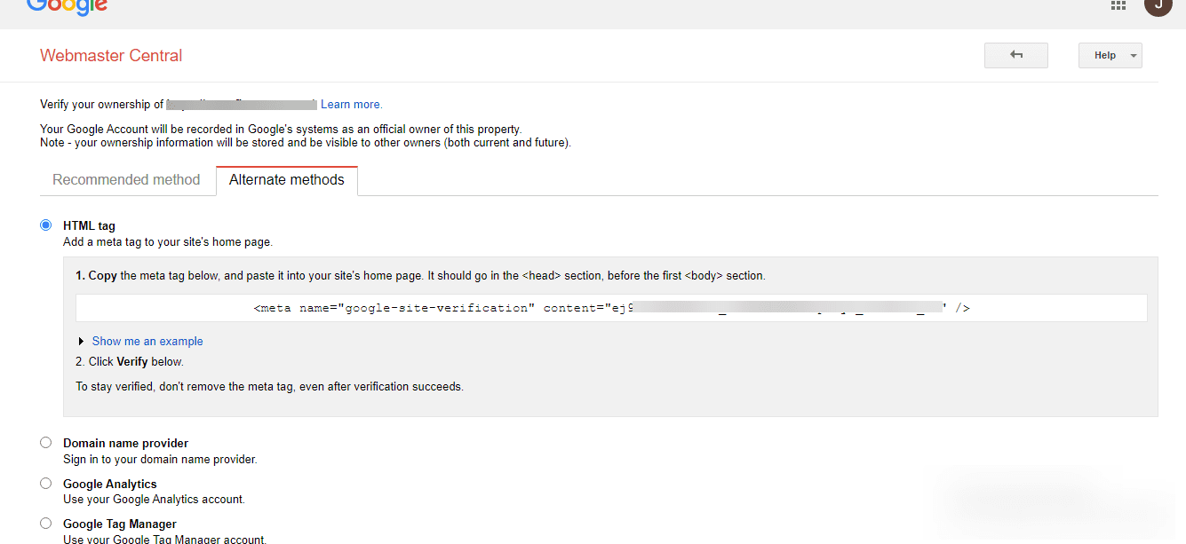 How to find Google verification code for your website