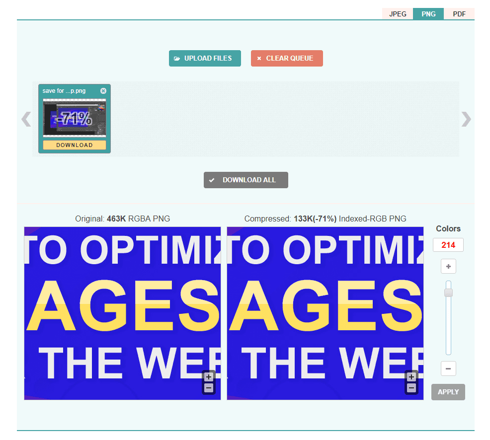compress png images example