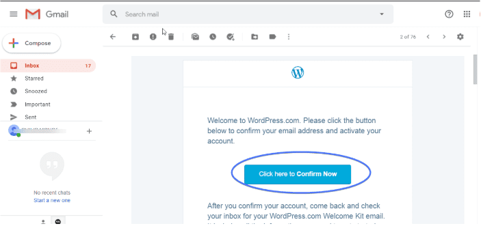 Confirming your account