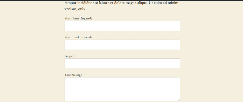 contact form