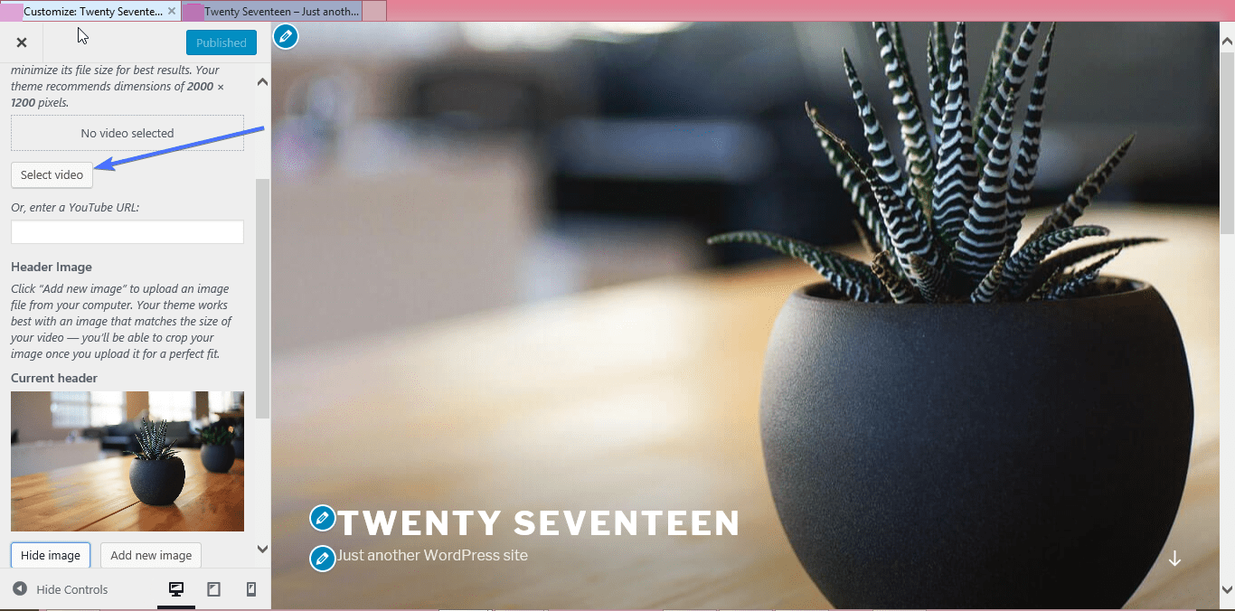 custom video header