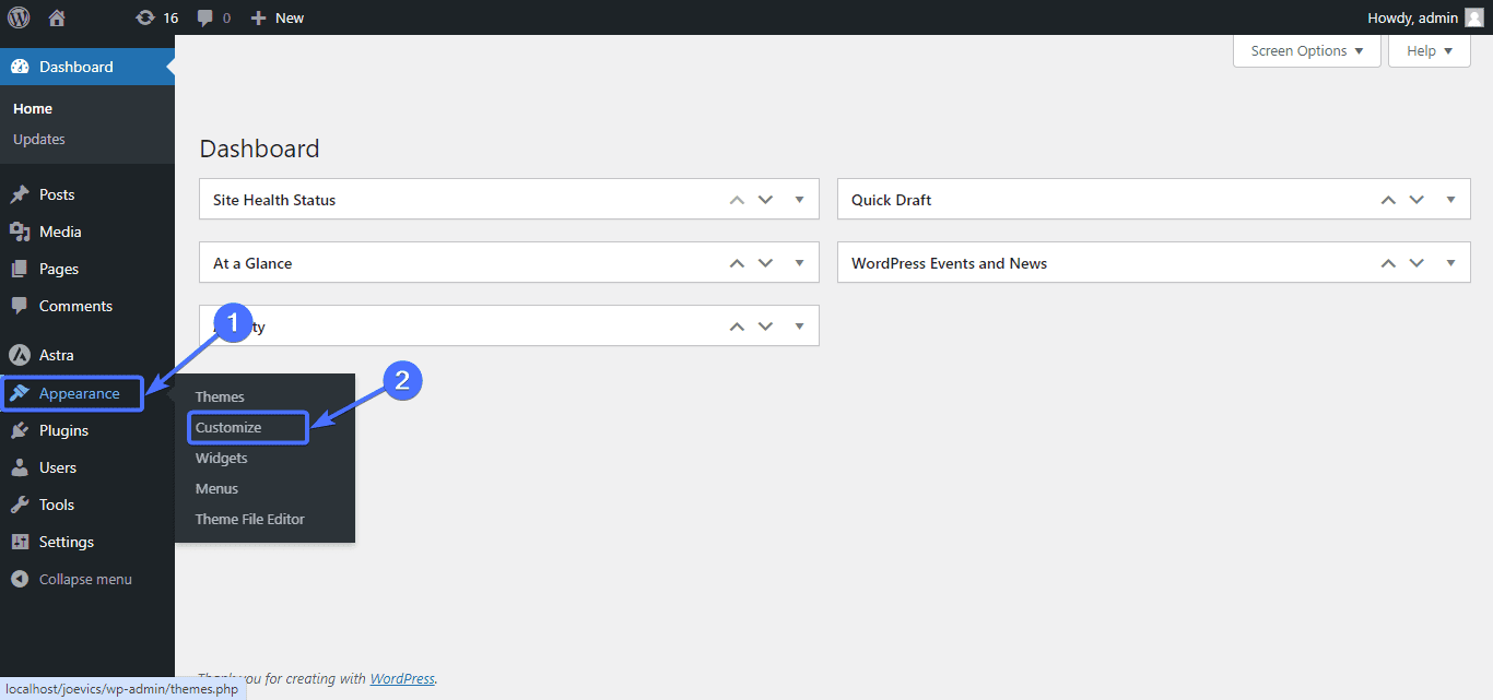customize wordpress theme