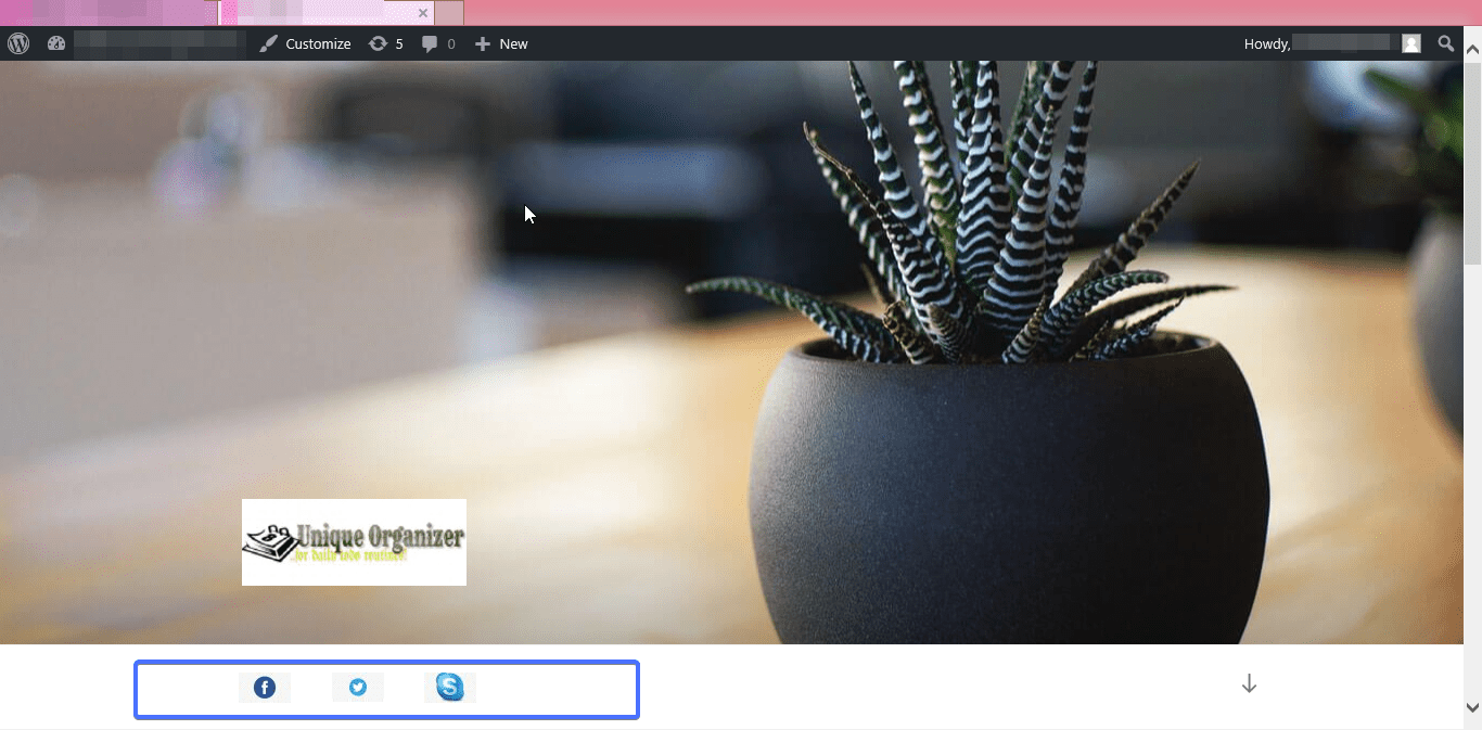 customized header menu