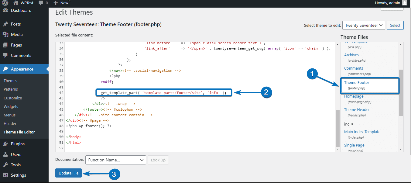 delete footer text - How to Edit Footer in WordPress