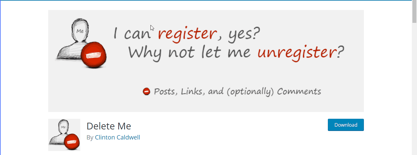 Delete Me plugin