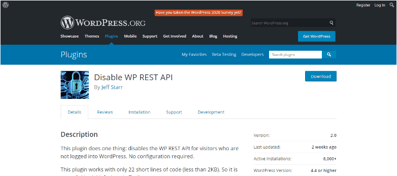 Disable wordpress rest api