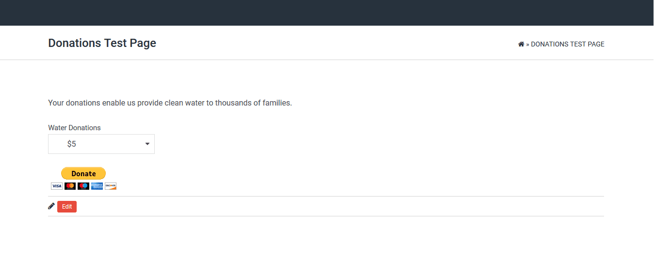 PayPal Donation test page