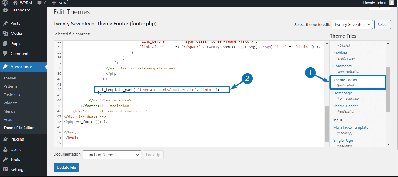 edit theme footer file: How to Edit Footer in WordPress