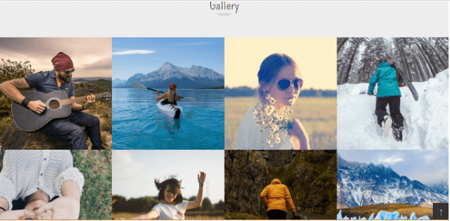 Eight photo portfolio section