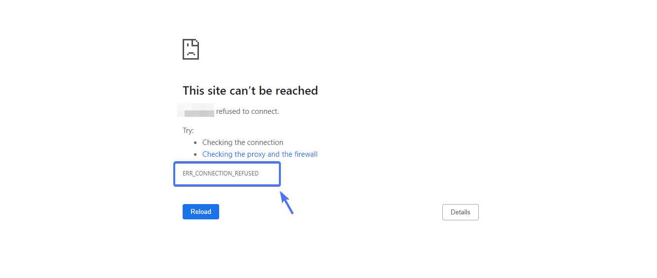 Err Connection Refused error