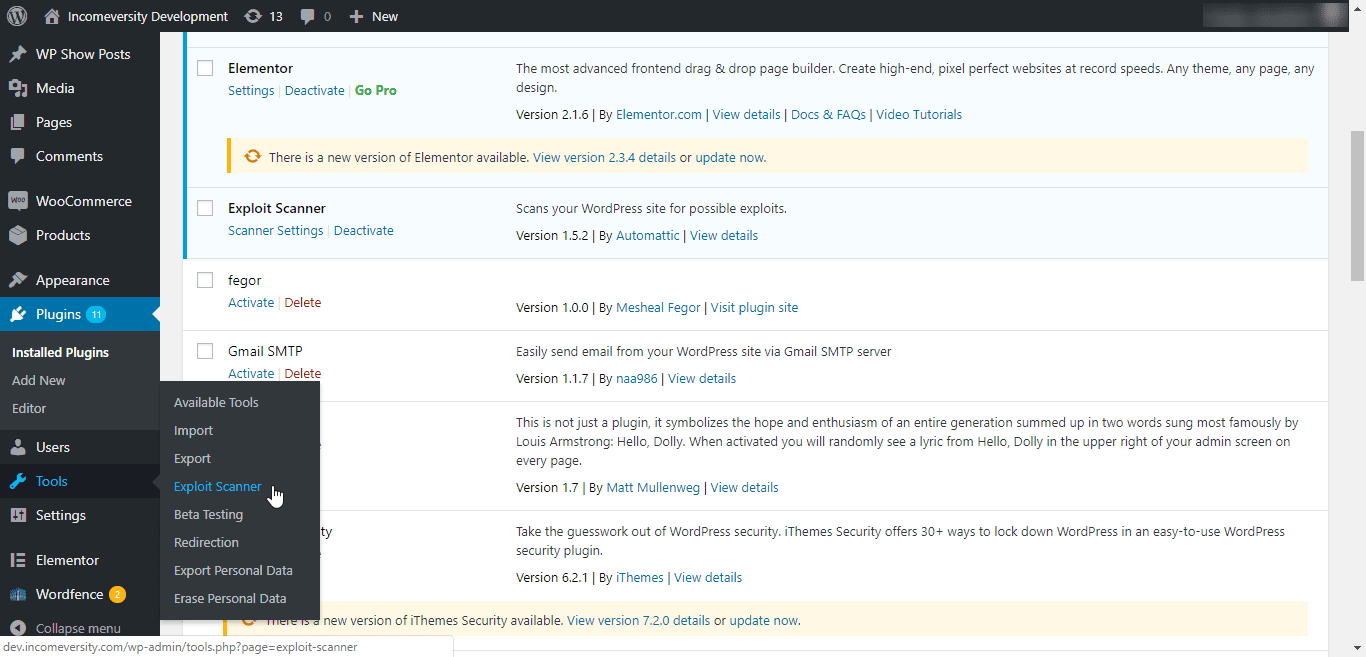 Remove Google malware warning: exploit scanner