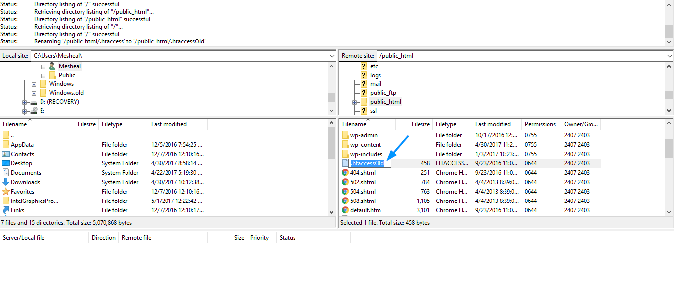 edit htaccess file