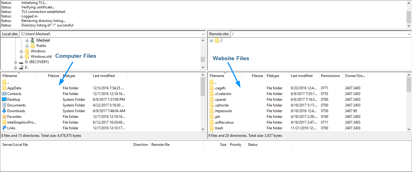 WordPress Backup with FileZilla