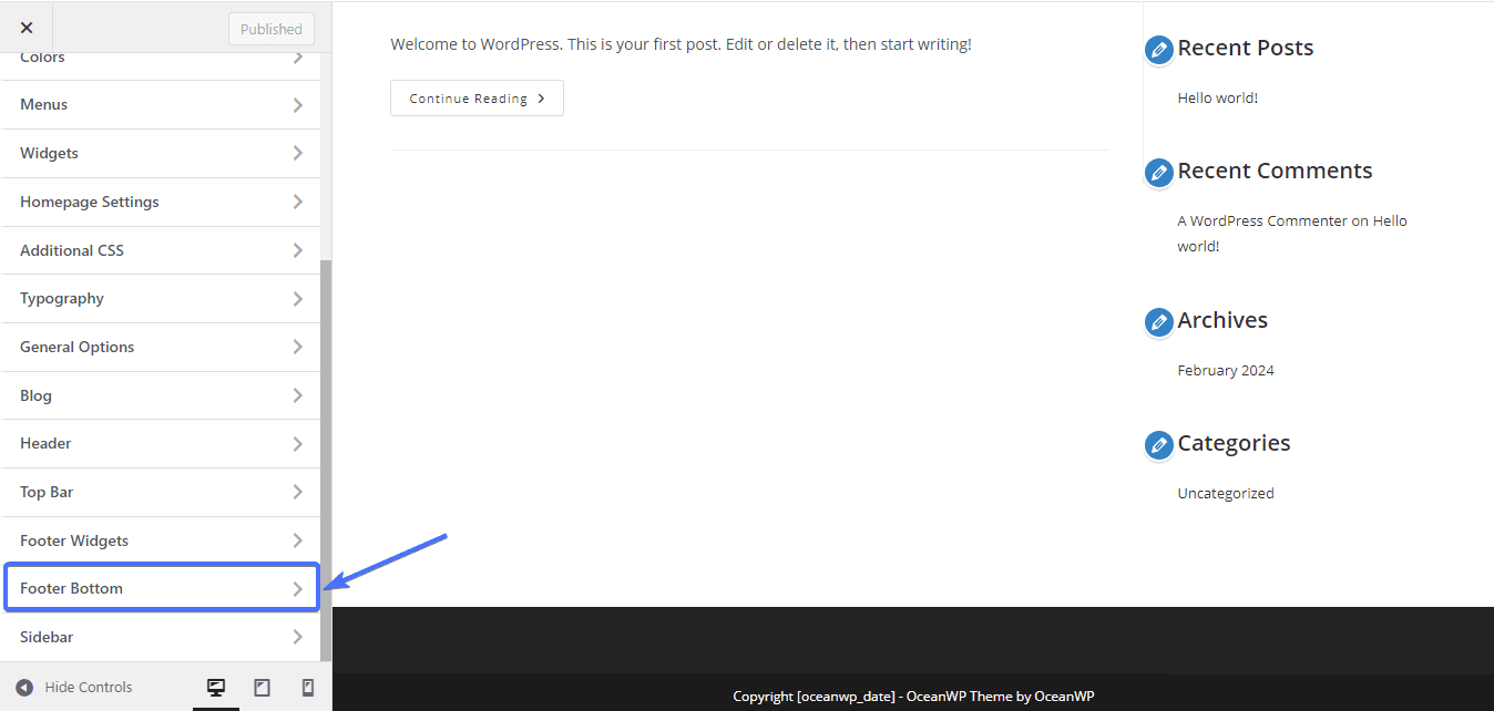 footer bottom customizer - How to Edit Footer in WordPress
