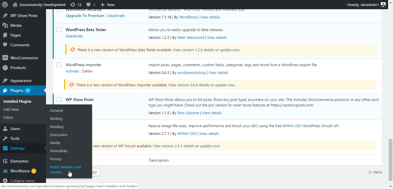 insert headers and footers - the site ahead contains malware