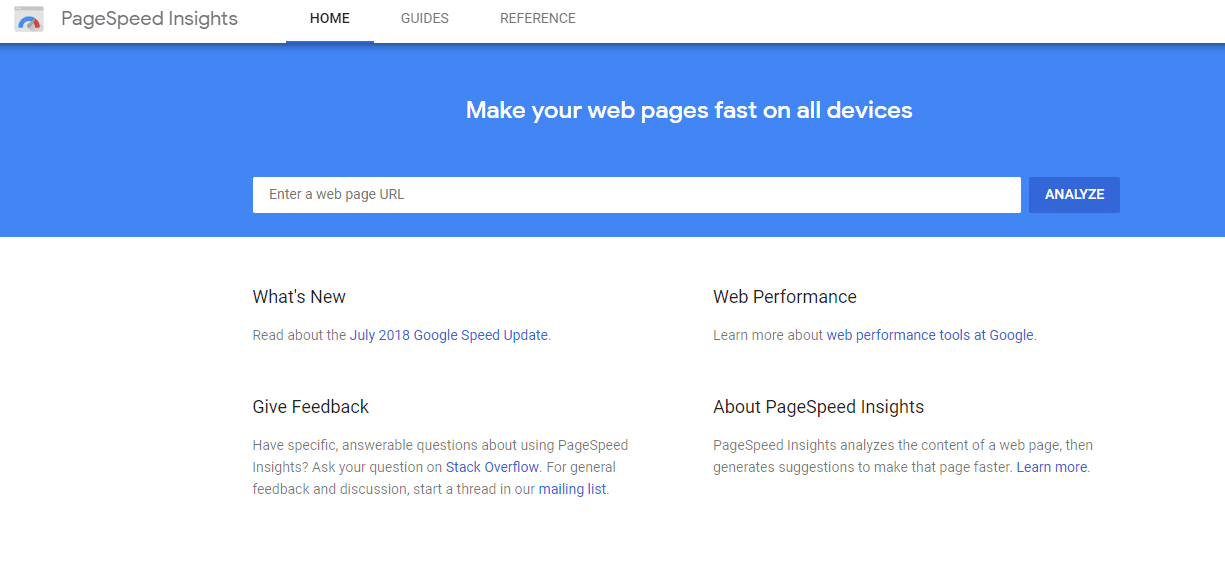 google pagespeed insights