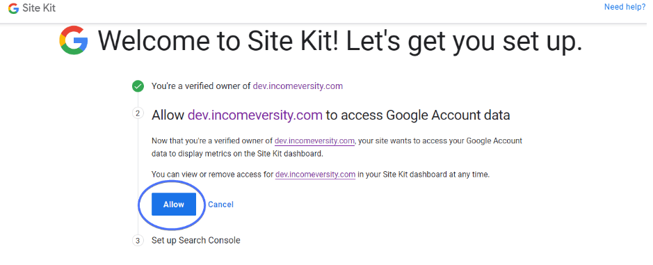 Installing Google Site Kit