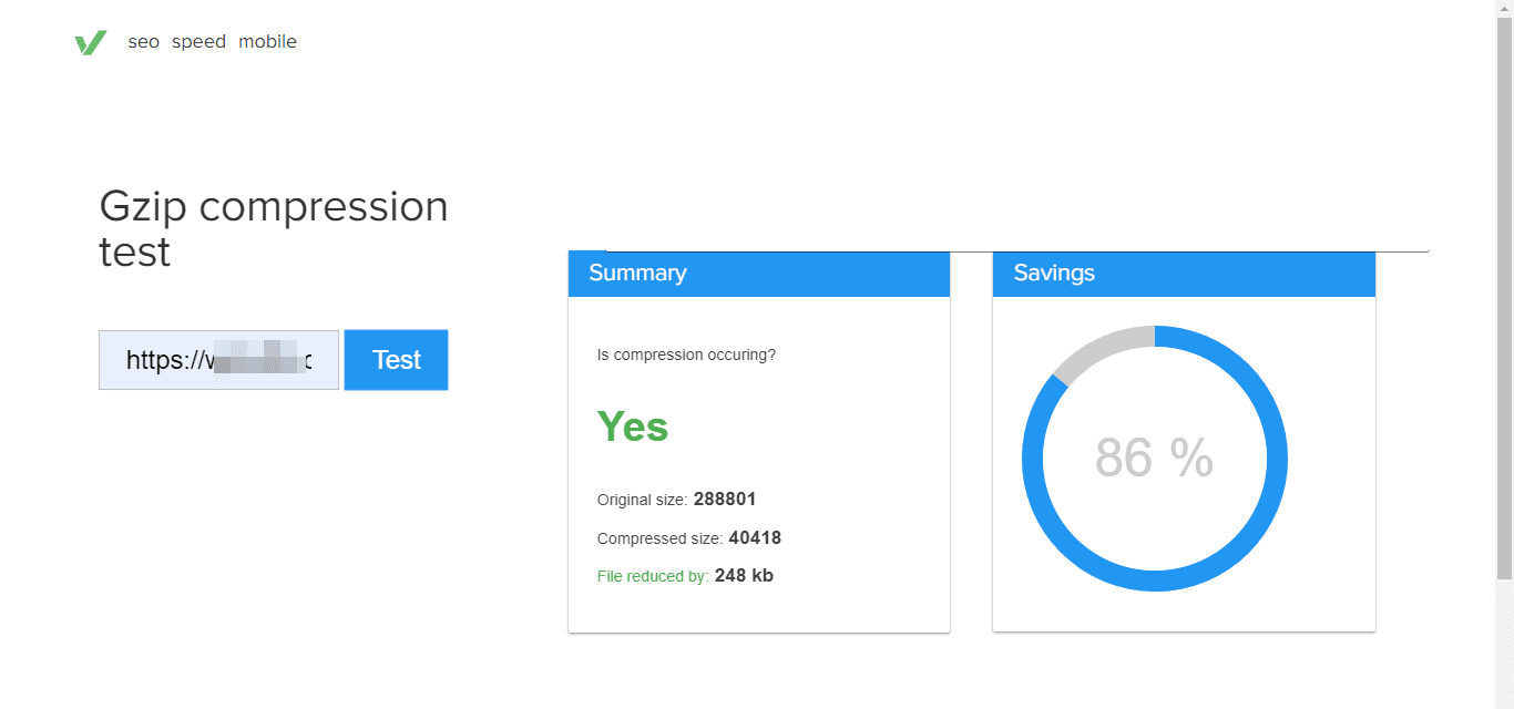 Gzip compression test