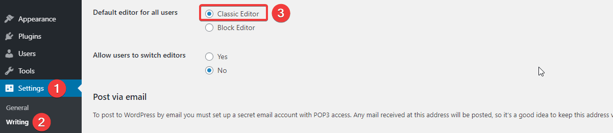 How to disable Gutenberg editor