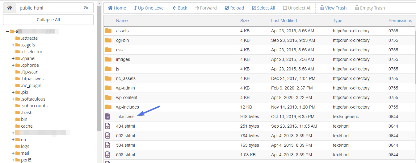 htaccess file