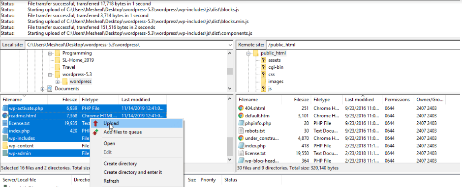 How to replace WP core files
