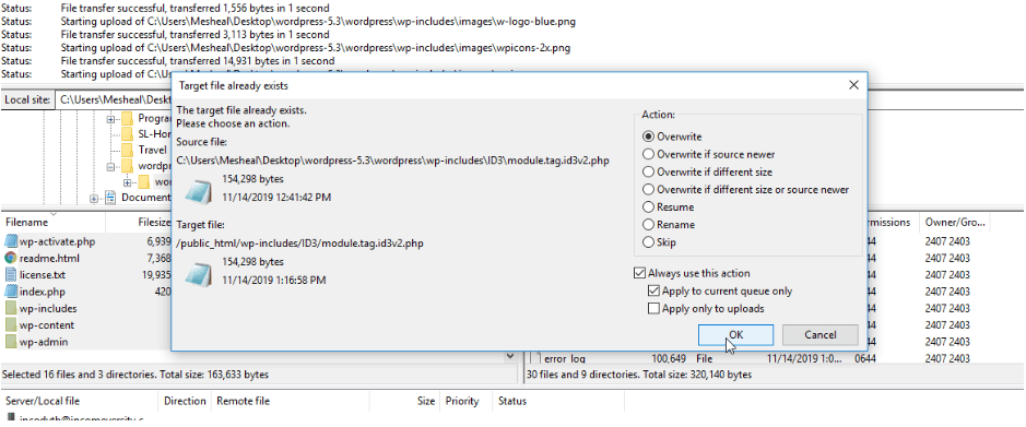 How to replace WP core files