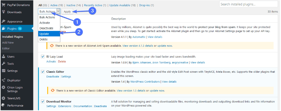 How to update Plugins