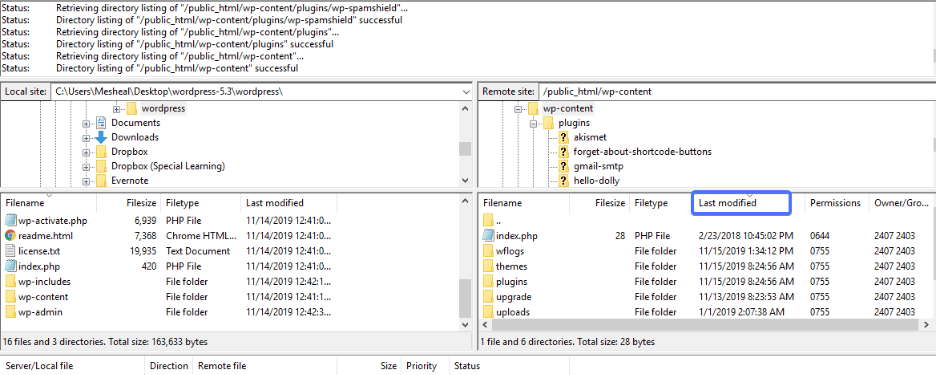Checking WP content file