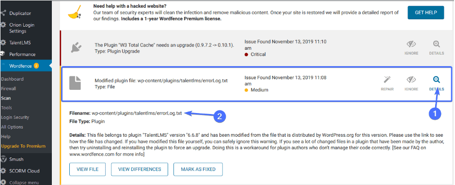 Removing infected files
