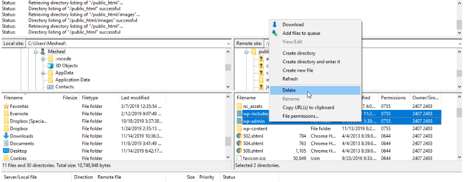 How to replace wp core files