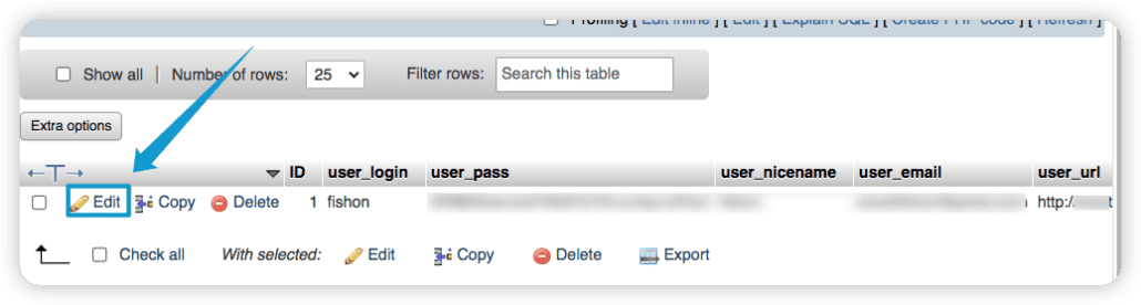 Edit user accounts from phpmyadmin - WordPress hacked