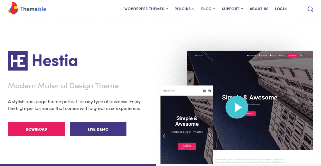 Hestia Free WordPress Theme