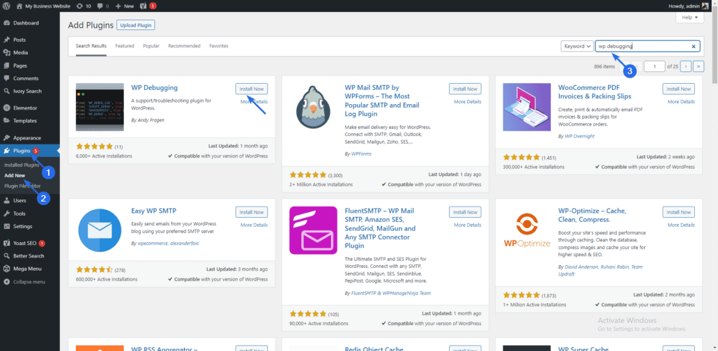 Add New Plugin's page