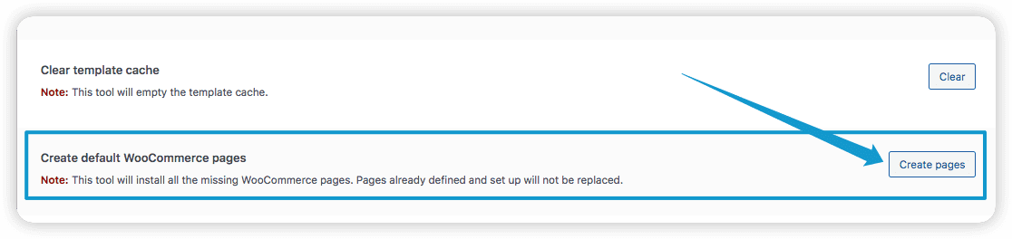 Create pages button