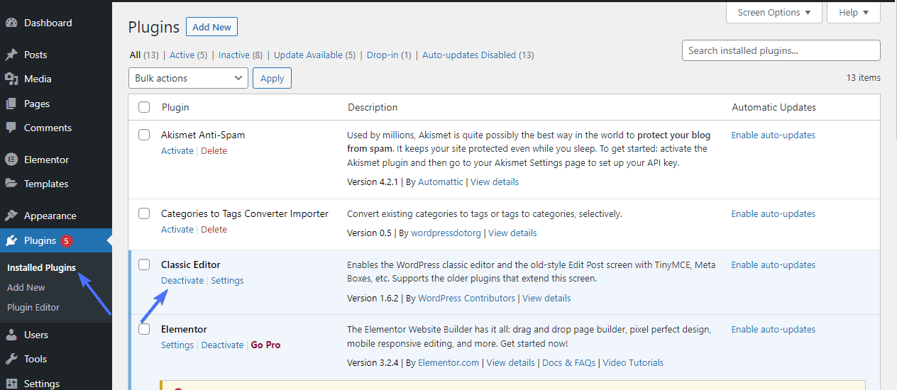 Delete WordPress Plugin via Dashboard