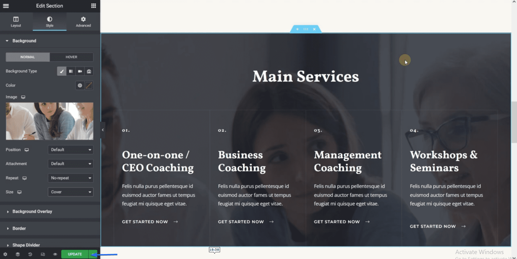 Add your business website services