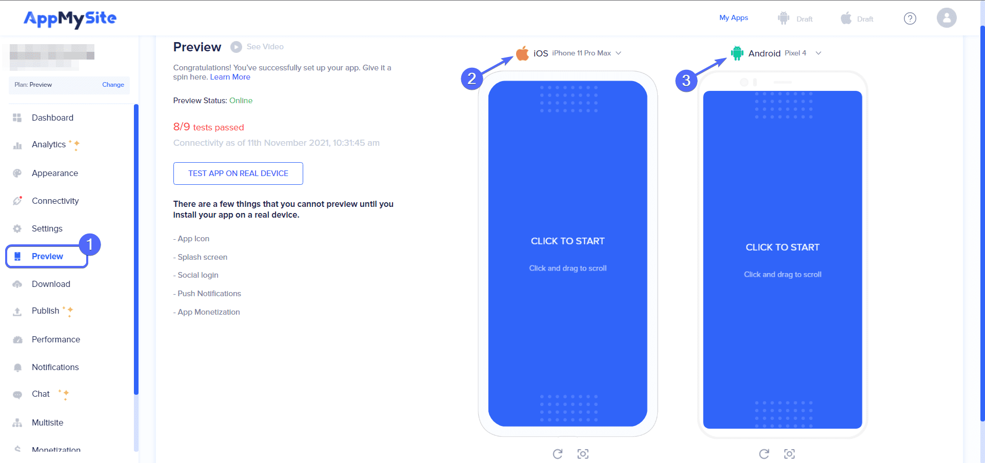 Test WordPress app