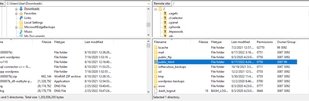 Navigate to the public_html folder