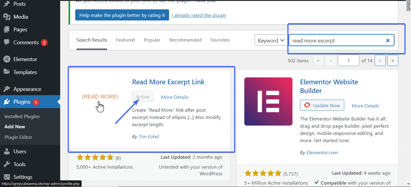 Install Read More plugin