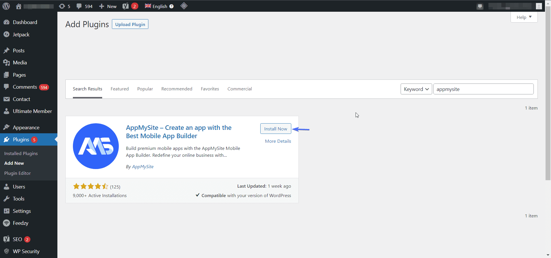 Install AppMySite plugin