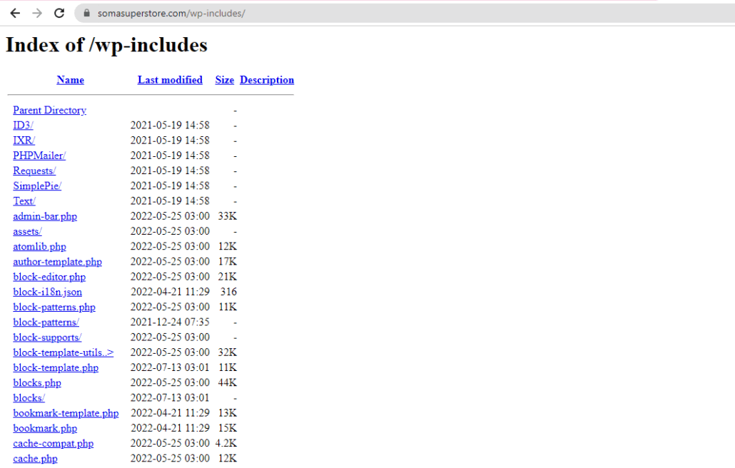 disable directory browsing in wordpress