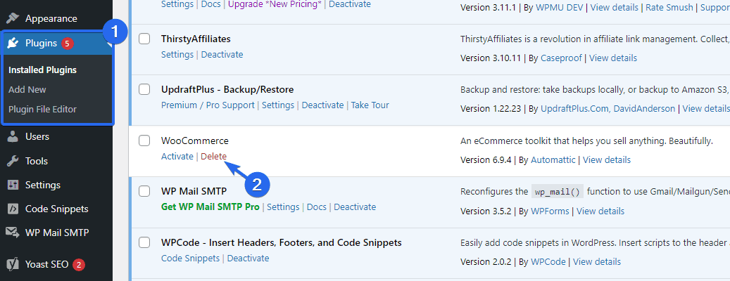 Installed plugins page